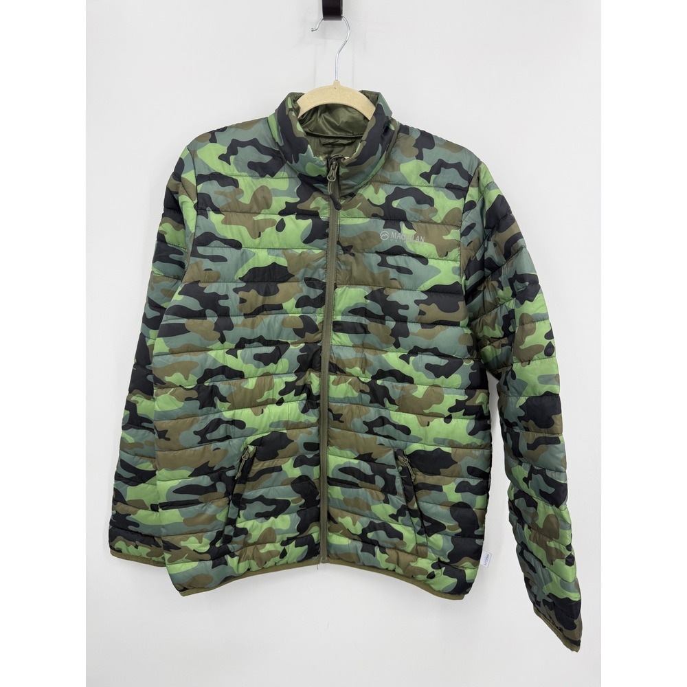 Magellan Outdoors Puffer Jacket Kids XL 18-20 Green Camo Water-Resistant Coat